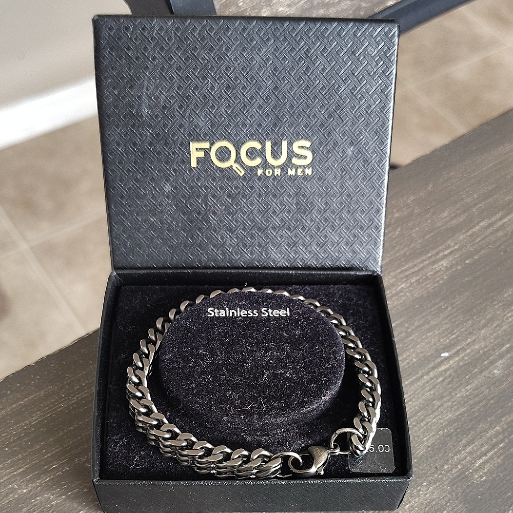 Kohl's Men's Stainless Steel Antiqued Bracelet